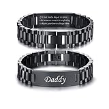 VNOX Masculine Width Wristband Stainless Steel Link Bracelet Personalized Engraved DAD Jewelry for Men DAD Father Husband