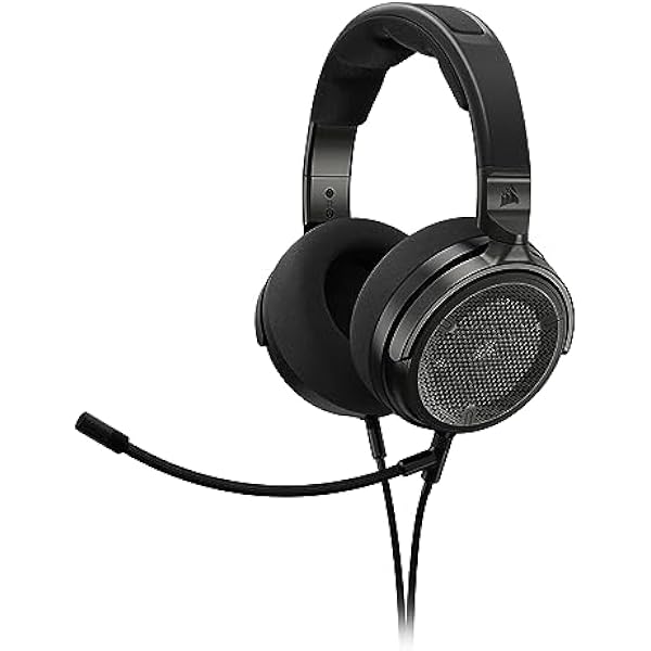 Corsair Virtuoso PRO Przewodowy zestaw słuchawkowy do gier z otwartym tyłem, odłączany mikrofon jednokierunkowy, sterowniki grafenowe 50 mm, reponse częstotliwości 20 Hz-40 kHz, węgiel