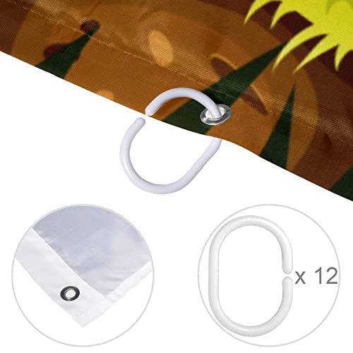 Rideau de douche forêt de bambou contre les fuites d'eau : imperméable 183x183 - 5