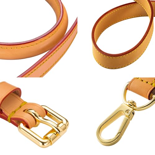 Image of Genuine Vachetta Leather Shoulder Bag Strap Crossbody Replacement Adjustable for Speedy Handbag or Purse(Deep Beeswax-Width:0.59in&Adjustable Length:39.4-47.2in)