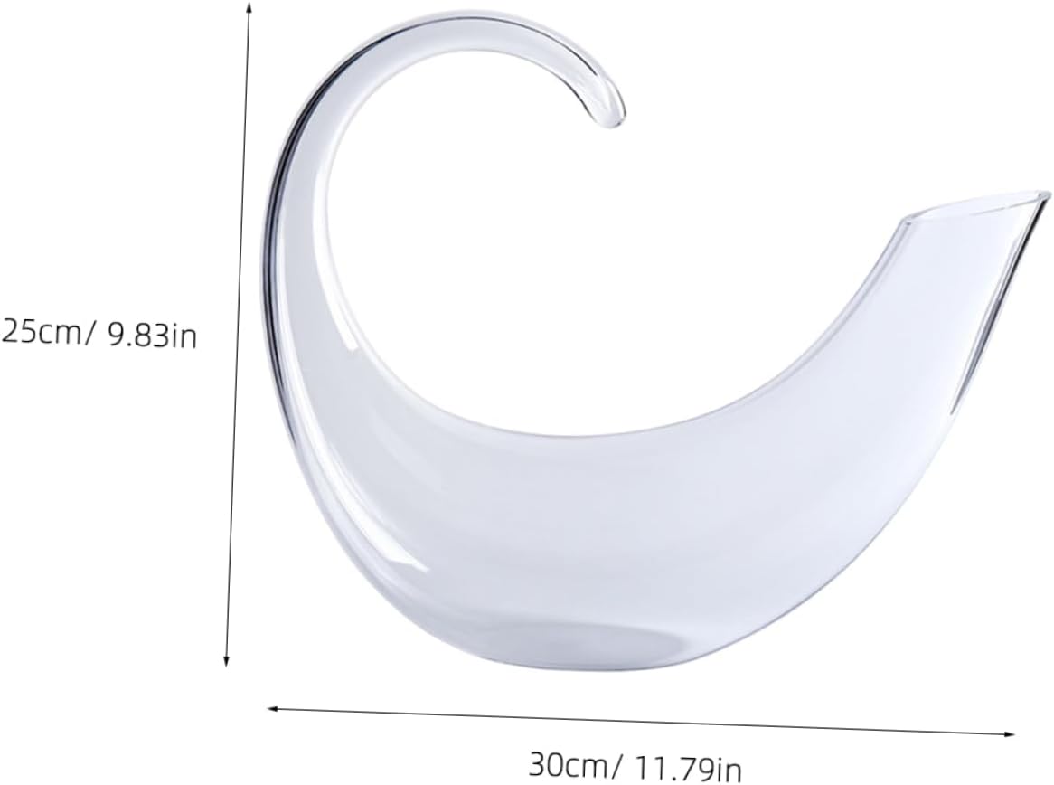 OUNONA Elegant Wine Decanter Inclined Mouth Luxurious Crystal Glass Creative Liquor Divider for Home Entertaining for Red Wine Lovers