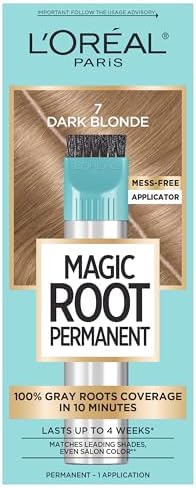 L'Oreal Paris Magic Root Permanent Hair Color Kit, 100% Gray Hair Coverage In Just 10 Minutes, Precision Brush Applicator for Seamless Application, 7 Dark Blonde (1 Count)
