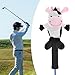 Aymzbd Plush Golf Wood Headcover Golf Accessories Scratch Resistant Guard Women Men Protector Cute Head Cover Club Head Cover, Milk Cow