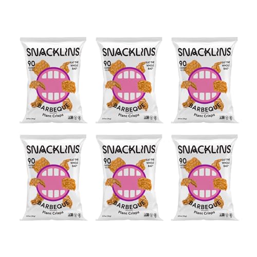 SNACKLINS Plant Based Crisps BBQ Flavor cracklins - Gluten Free, Grain Free, 100% Kosher, Vegan Healthy Snacks, Crunchy Puffed Snack, Only 90 Calories Per Bag (Pack of 6) - Thumbnail 2