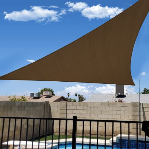 Image of KANAGAWA 16'x16'x16' Sun Shade Sail Brown Curved Triangle