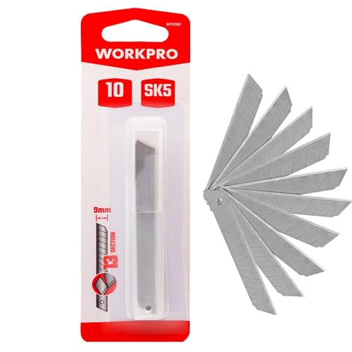 WorkPro WP212001 Lot de 10 lames de couteau 9 mm