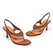 ATBELL Brown Suede Stiletto Heel Thong Sandals for Women Open Toe Slingback Kitten Heels with Ankle Strap Summer Fashion Flip Flops Heels