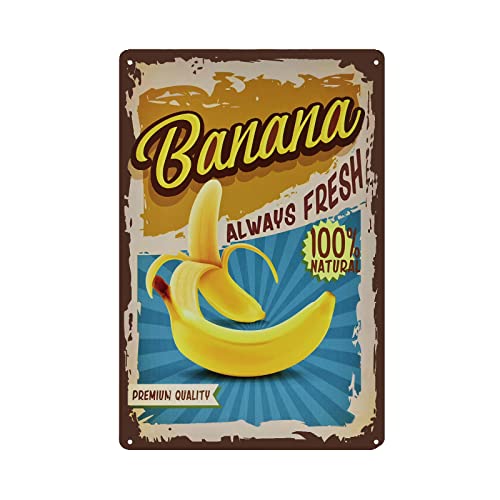 Vintage Banana Tin Sign - Fruit Metal sign - Retro Decorative Sign Wall Decor Home Decor