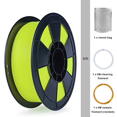 ZIRO PLA Filament 1.75mm,3D Drucker Filament PLA Neon Series 1.75mm 1KG(2.2lbs), Dimensional Accuracy +/- 0.03mm,Neon Gelb