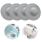 4 Pezzi Tappo Di Scarico in Silicone, Tappo per Lavandino in Gomma Antiscivolo Con Filtro ...
