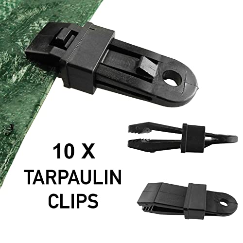 tarpaulin clips/tarp clamps,hold down grippers eyelet replacement camping tent cover clamp PACK OF 10, Black - Image 2