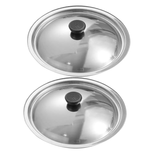 Homoyoyo 2 Piezas Tapa para Sartén de Acero Inoxidable de Cubiertas Reutilizables y Multipropósito para Ollas Resistente y Fácil de Limpiar Compatible