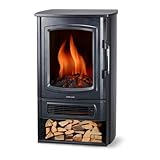 CHEMINÉE SUR PIED POLYVALENTE – Design compact et moderne, cette cheminée électrique décorative s’intègre facilement dans tout intérieur.