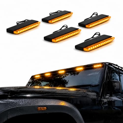 Image of UBH Roof Marker LED Lights For Cars, Trucks, Or Suv 4 X 4 Thar (UFO) (UFO 5 AMBER)