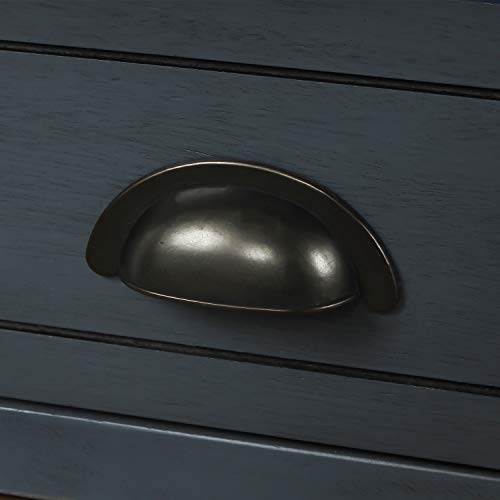 Softsea Organizer Storage Bench Entryway Bench With 3 Drawers, 3 Rattan Baskets And Removable Cushion For Entryway, Hallway, Living Room, Home Collection Fully Assemble Storage Bench(Antique Navy) #TOP3