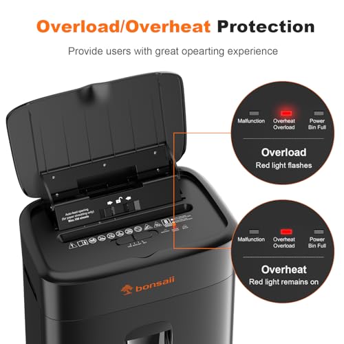 Bonsaii 100-Sheet Auto Feed Paper Shredder, Micro Cut Heavy Duty shredder with P-4 Security Level, Up to 30-Minute Continuous, 16L Bin, Anti-Jam Shredders for Home Office use, Black, C231-D - Image 4