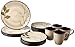 Gibson Overseas, Inc. 92910.16RM Gibson Elite Carolton 16 Piece Dinnerware Set, 1, Cream/Green