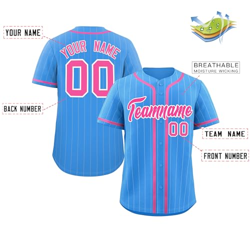 Custom Stripe Baseball Jersey for Men Women Youth Personalized Hip Hop Baseball Shirt Stitched Name Number Logo
