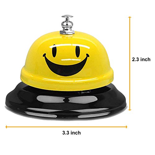 Wekoil Call Bell Smiley Face Desk Service Bell Ding Bell For Restaurant Hotel Room Kitchen Party Office Elderly Large Yellow Cute Bell,3.3 Inch Yellow #TOP4