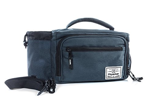 Fitpacker Small Meal Management Bag for Meal Prep Containers and Portion Control - Insulated (2 Meal, Charcoal Gray) Containers sold separately