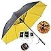 Mustbe Strong Ventilatore da Golf con Ombrello Incorporato, Ricarica USB Protezione UV Esterna Ombrello Impermeabile Antivento Ti Tiene Fresco per Le Vacanze Spiaggia, Viaggio,Yellow