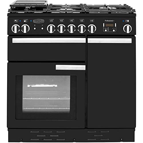 Image of Rangemaster Professional Plus 90cm Dual Fuel Range Cooker - Black