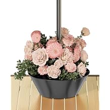 Koutemie 2-in-1 Umbrella Planter for Patio Table & Pole, Half Round Flower Planters Pots with Umbrella Hole Fits Poles Up to 2 Diameter, PVC Post Planter Wrap Around Umbrella for Garden, Black