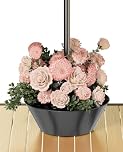 Koutemie 2-in-1 Umbrella Planter for Patio Table & Pole, Half Round Flower Planters Pots with Umbrella Hole Fits Poles Up to 2” Diameter, PVC Post Planter Wrap Around Umbrella for Garden, Black