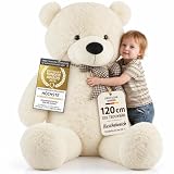 Feluna® Riesen Teddybär XXL 120cm Kuschelbär Groß Weiß Ohne Chemiegeruch