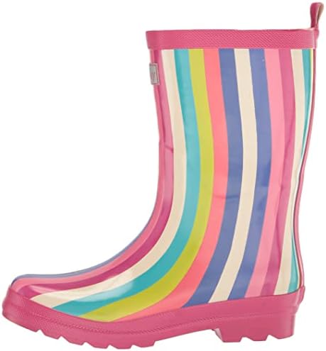 Hatley Girls Printed Rain Boots, Rainbow Stripes, 13 Little Kid | Image 5