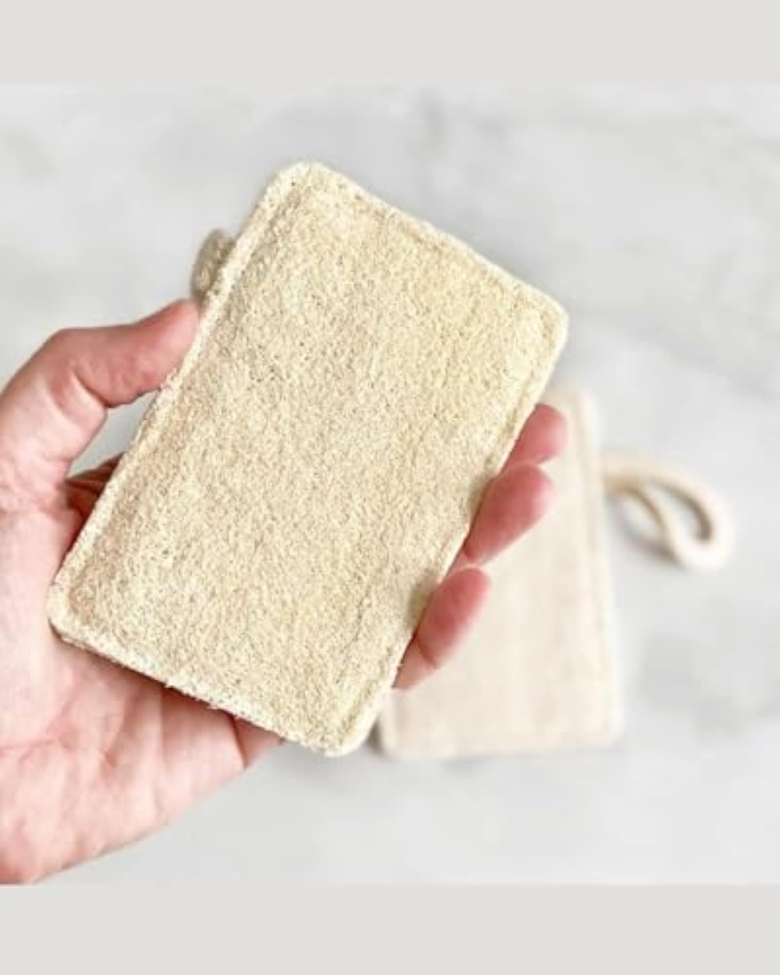 Natural Loofah Body Scrubber, Organic Bath Scrub & Exfoliating Brush