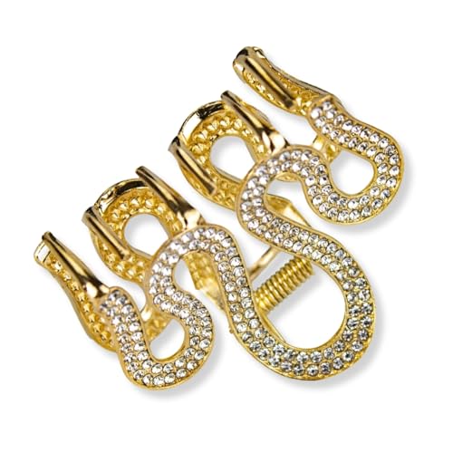 Kit 2 Presilhas Metal Vintage Strass Dourado Cabelo Penteado