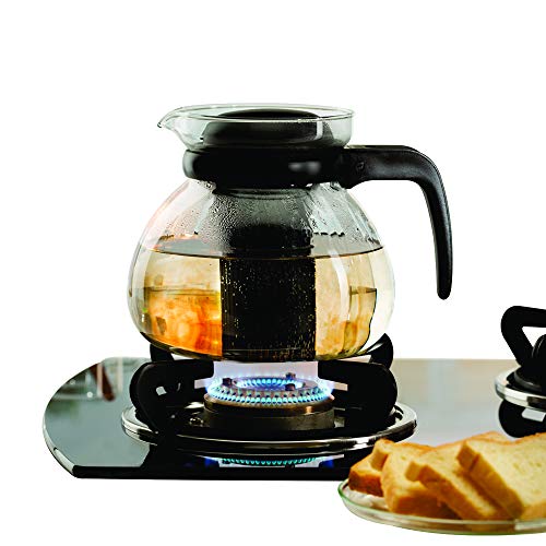Image of Borosil - Carafe Flame Proof Glass Kettle with Stainer, 1L, Transparent (IH11KF09210) & Borosil - Carafe Flame Proof Glass Kettle with Infuser, 1.5L