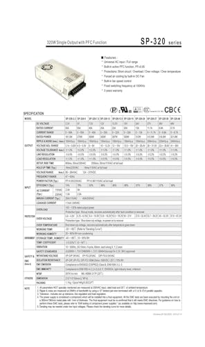 Alimentation à découpage SP-320-12 pour projets de signalisation et impression 3D 25A - 3