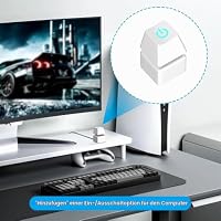 Colexy Computer Netzschalter, PC Einschaltknopf Extern, Computer Desktop Schalter mit LED Licht, 1,8 M Verlängerungskabel, Ersatz von PC (Weiß) – Ansicht 5