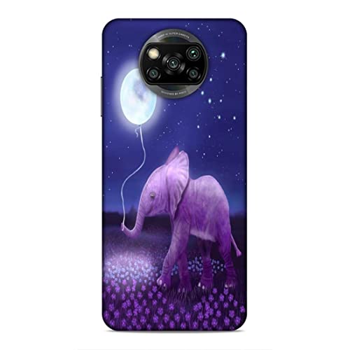 Image of Printed Mobile Back Hard Case Cover for Xiaomi Poco X3 | Animal Love, Cute Baby Elephant, Moon Balloon, Night Love -2200