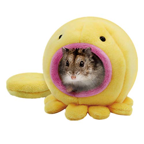 armine88 Conejo Conejillo de Indias Hamster Casa Cama Pequeño Animal Animal Doméstico de Invierno Ardilla Caliente Erizo Chinchilla Casa Jaula Nido Hámster Accesorios(Yellow)