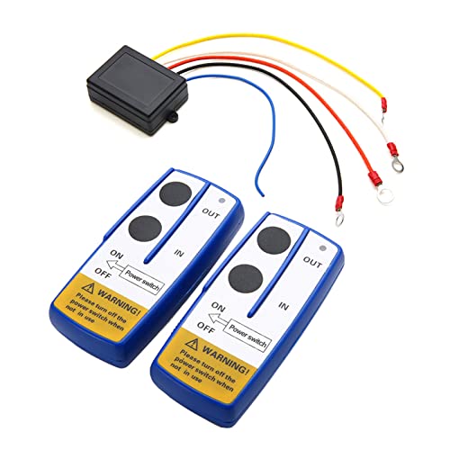 Shkalacar 12V Télécommande de Treuil sans Fil,2 Pièces Kit à télécommande de treuil de Console sans Fil jusqu'à 50ft pour Jeep ATV SUV
