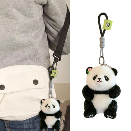Porte-clés panda en coton PP, accessoire pour sac de loisirs