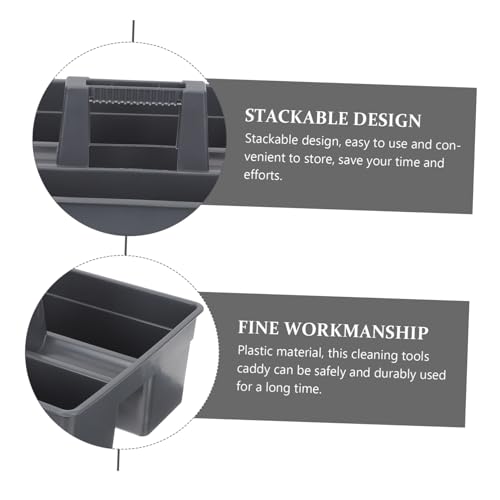 Panier plastique de rangement à main robuste avec compartiments gris foncé