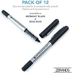 Platinum Rollerball Stylos, stylo à rotule à pointe fine, stylos à écrire, pointe micropoint fine, ensemble de stylo noir avec prise confortable (0.5mm) Conseil pour la revue, 12-Pack (Noir)