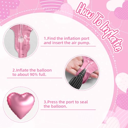 Image of Pink Balloons 12 Inch Metallic Hot Pink Magenta Happy Birthday Decorations