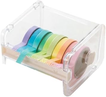 Transparent Washi Tape Dispenser - Practical Packaging Tape Holder and Cutter, Sticker Roll Holder