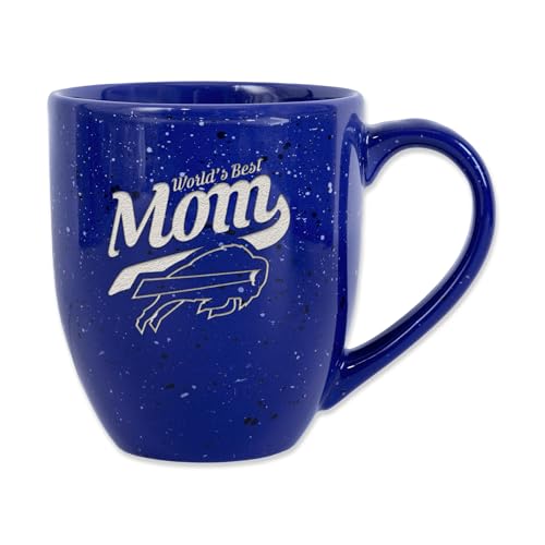 Rico Industries NFL Football Buffalo Bills Mom-Royal Blue 16 oz Team Color Laser Engraved Speckled Ceramic Coffee Mug
