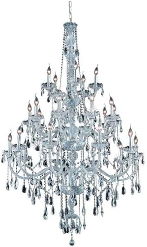 Elegant Lighting 7925G43C/RC Verona Collection 25-Light 43" Chrome Chandelier with Clear Royal Cut Crystal