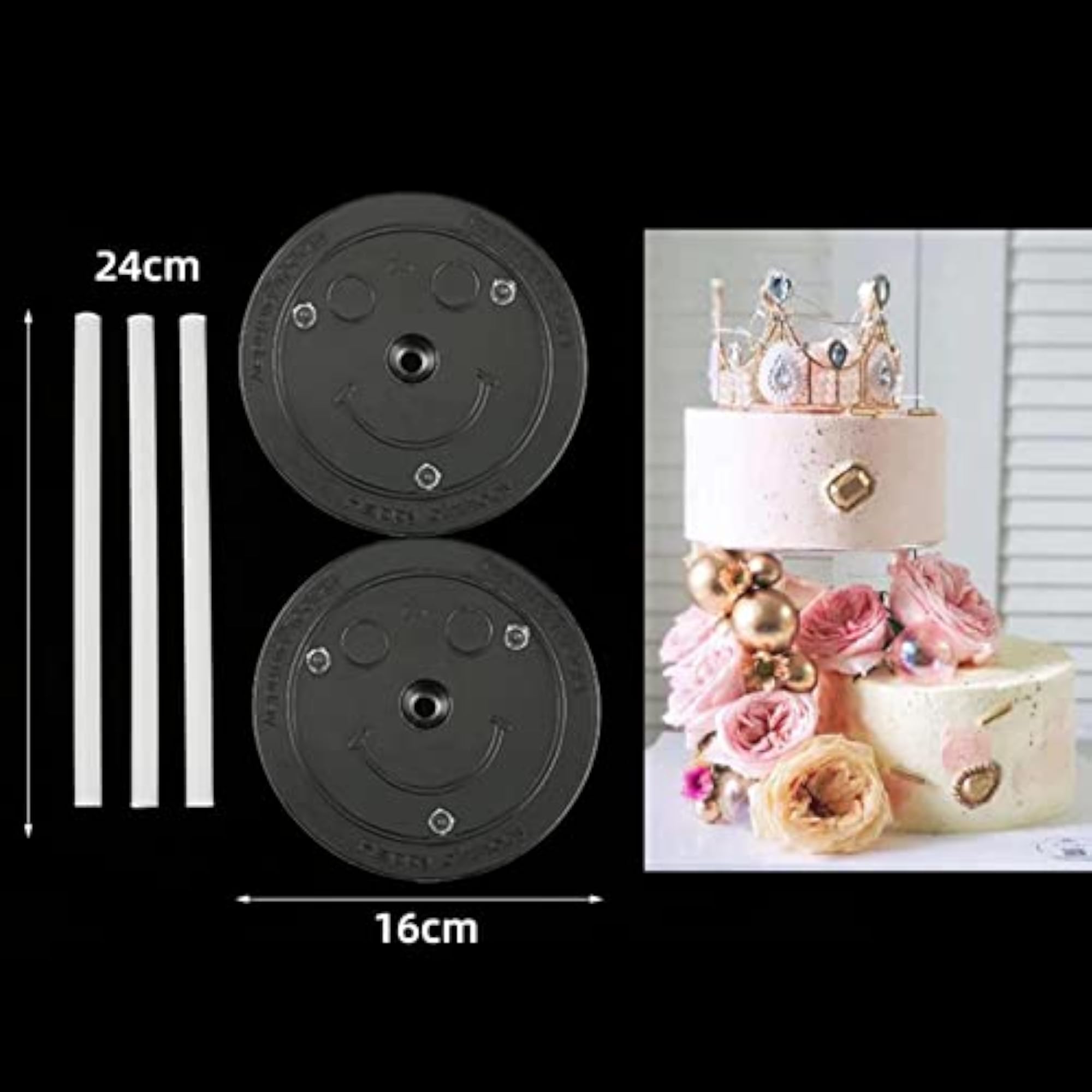 Multi-Layer Cake Support Set with 2 Gasket Brackets, 6.30 Inch Diameter