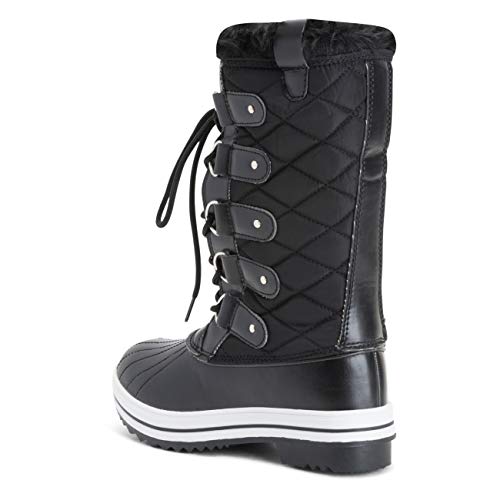 Image of POLAR Womens Snow Boot Nylon Tall Winter Fur Lined Snow Warm Waterproof Rain Boot