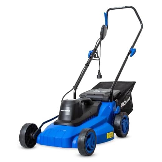 BILT HARD 15" Corded Electric Lawn Mower, 11A Motor 3300RPM Push Mower with 35L Grass Bag, 5 Height Adjustments (1"-3"), Lightweight & Foldable Handle for Small Yards