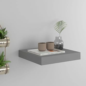 Floating Shelves Wall Mounted,for Bedroom, Bathroom, Living Room, Kitchen, Laundry Room Storage & Decoration,Floating Wall Shelf Gray 9.1"x9.3"x1.5" MDF