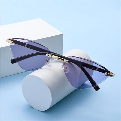 Triangle Rimless Sunglasses Female Suneyeglass Gradient Color UV400 Protection 6